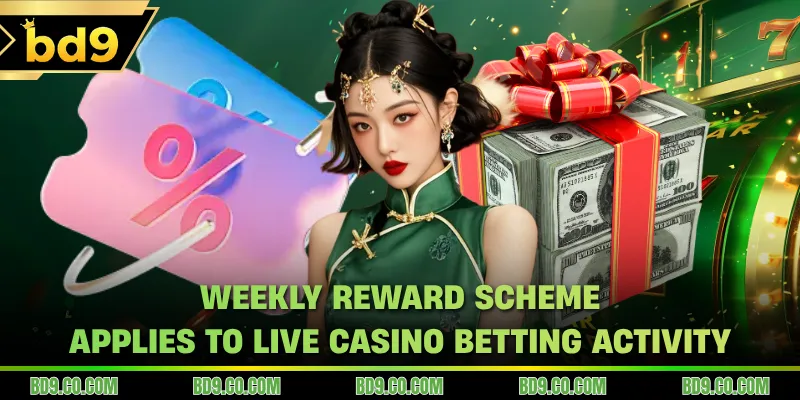 Weekly reward scheme applies to live casino betting activity